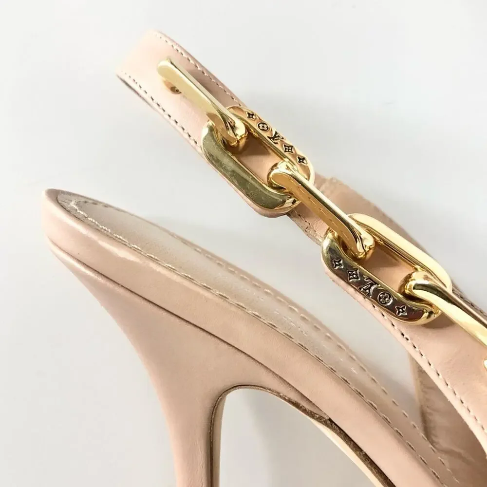 NIB Louis Vuitton Sparkle Slingback Pointed Toe Pumps 37 - Picture 6 of 11